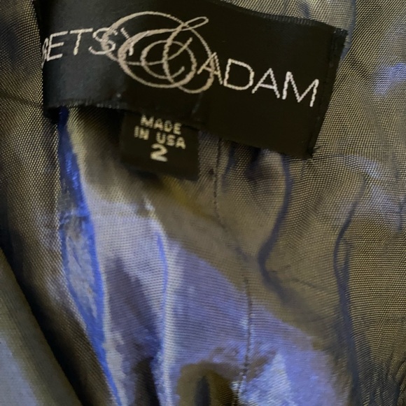 Betsy & Adam Fit & Flare Shimmery Elegant Navy Blue Party Made In USA Dress Sz M - Picture 3 of 15